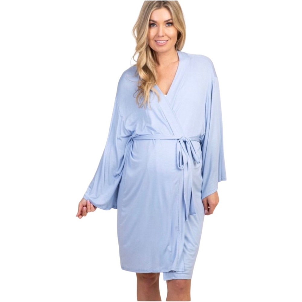 Beautiful Baby Blue Pinkblush Delivery Nursing Maternity Robe